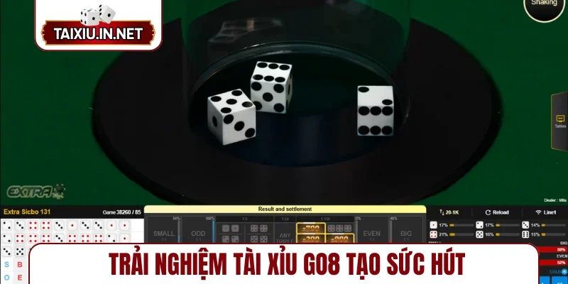 Trải nghiệm tài xỉu Go8 tạo sức hút